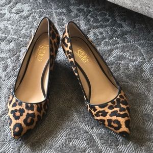 Franco Sarto Wedge leopard shoes